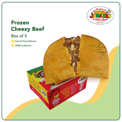 Jamaican Pattie Frozen Cheezy Beef Box of 5
