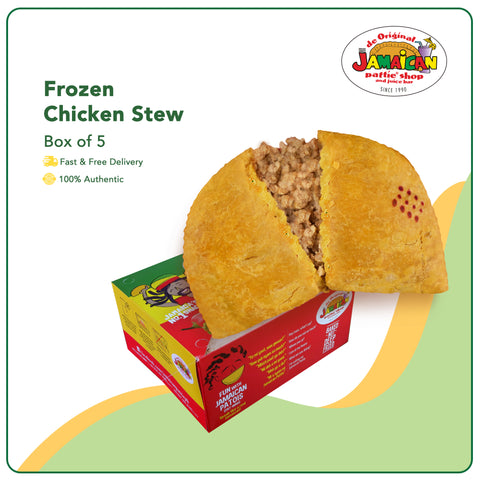 Jamaican Pattie Frozen Chicken Stew Box of 5