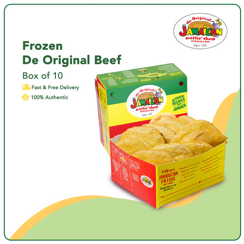 Jamaican Pattie Frozen De Original Beef Box of 10