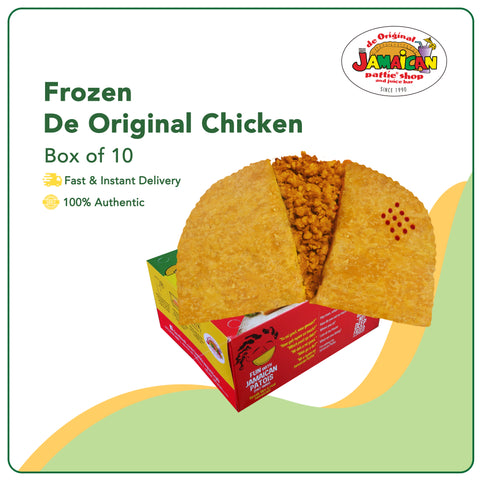 Jamaican Pattie Frozen De Original Chicken Box of 10