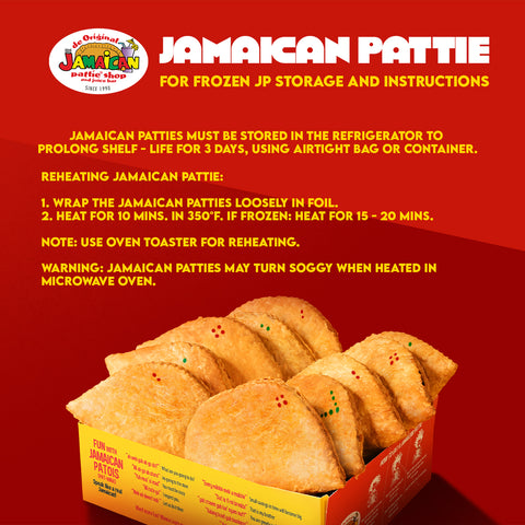 Jamaican Pattie Baked Beefy Mushroom Box of 10