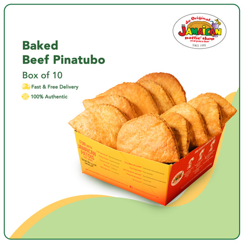 Jamaican Pattie Baked Beef Pinatubo Box of 10