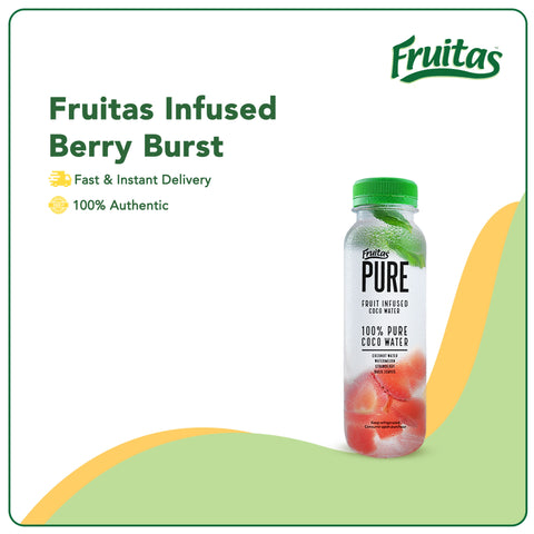 Fruitas Pure BERRY BURST - Fruit Infused Coco Water, Watermelon, Strawberry & Basil Leaves 250ml