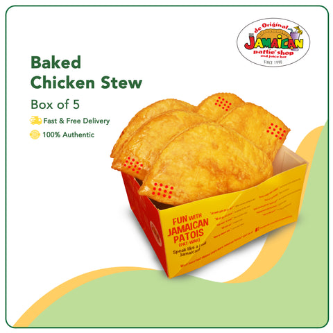 Jamaican Pattie Baked Chicken Stew Box of 5