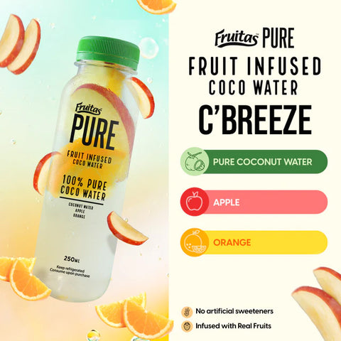 Fruitas Infused C’ BREEZE - Fruit Infused Coco Water, Apple & Orange