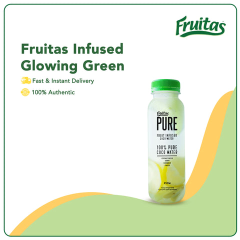 Fruitas Infused GLOWING GREEN - Fruit Infused Coco Water, Lemon, Cucumber & Ginger 250ml