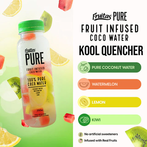 Fruitas Infused KOOL QUENCHER - Fruit Infused Coco Water, Watermelon, Lemon & Kiwi