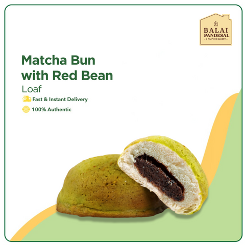Balai Pandesal Matcha Bun with Red Bean